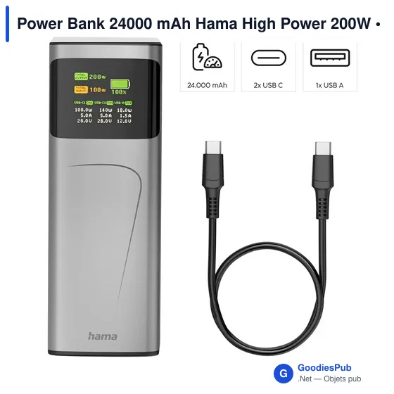 Power Bank 24000 mAh Hama High Power 200W - Image 4