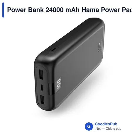 Power Bank personnalisable 24000 mAh avec logo - Hama Power Pack Performance