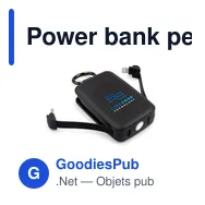 Power bank personnalisable 4000 mAh avec mousqueton et lampe 1W | Dimetriceavec logo - Miniature 1
