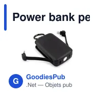 Power bank personnalisable 4000 mAh avec mousqueton et lampe 1W | Dimetriceavec logo - Miniature 3