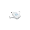 Variante blanc - Power bank personnalisable 4000 mAh avec mousqueton et lampe 1W | Dimetriceavec logo