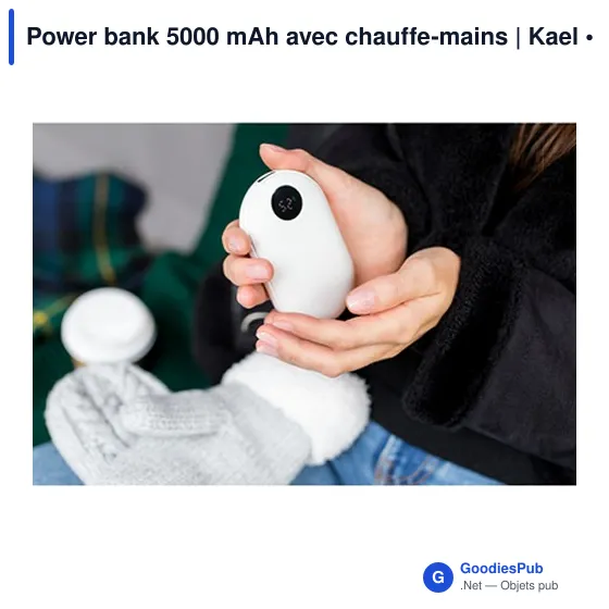 Power bank personnalisable 5000 mAh avec fonction chauffe-mains | Kaelavec logo - Image 2