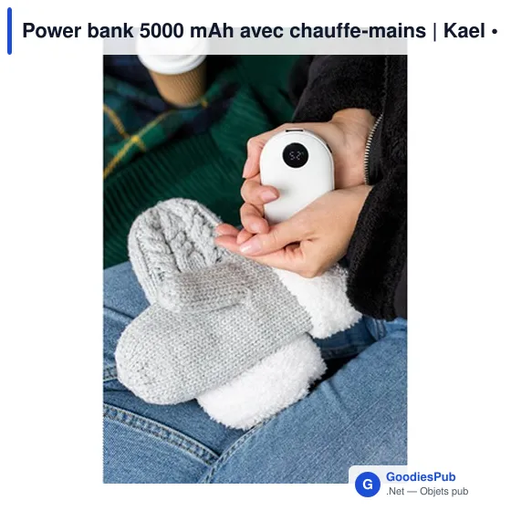 Power bank personnalisable 5000 mAh avec fonction chauffe-mains | Kaelavec logo - Image 11