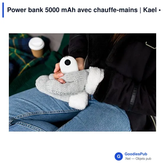 Power bank personnalisable 5000 mAh avec fonction chauffe-mains | Kaelavec logo - Image 12