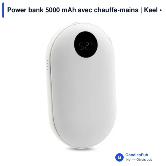 Power bank personnalisable 5000 mAh avec fonction chauffe-mains | Kaelavec logo - Image 4