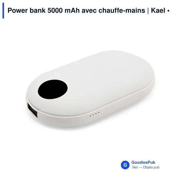 Power bank personnalisable 5000 mAh avec fonction chauffe-mains | Kaelavec logo - Image 7