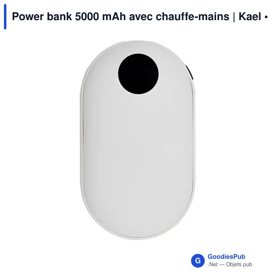 Power bank personnalisable 5000 mAh avec fonction chauffe-mains | Kaelavec logo - Image 8