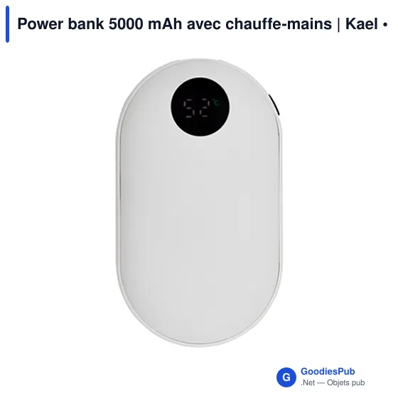 Power bank personnalisable 5000 mAh avec fonction chauffe-mains | Kaelavec logo - Image 9