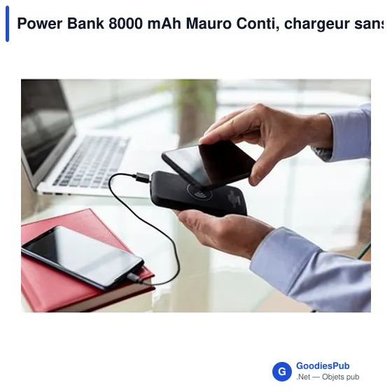 Power Bank personnalisable 8000 mAh avec logo - Mauro Conti - Image 2