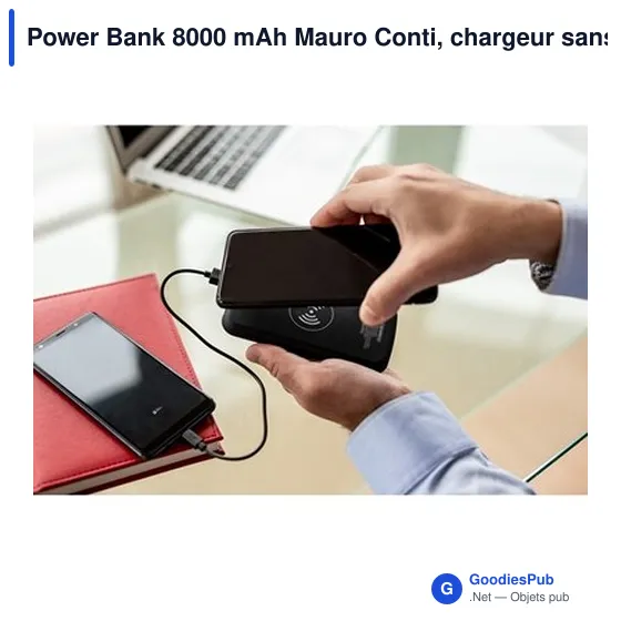 Power Bank personnalisable 8000 mAh avec logo - Mauro Conti - Image 3