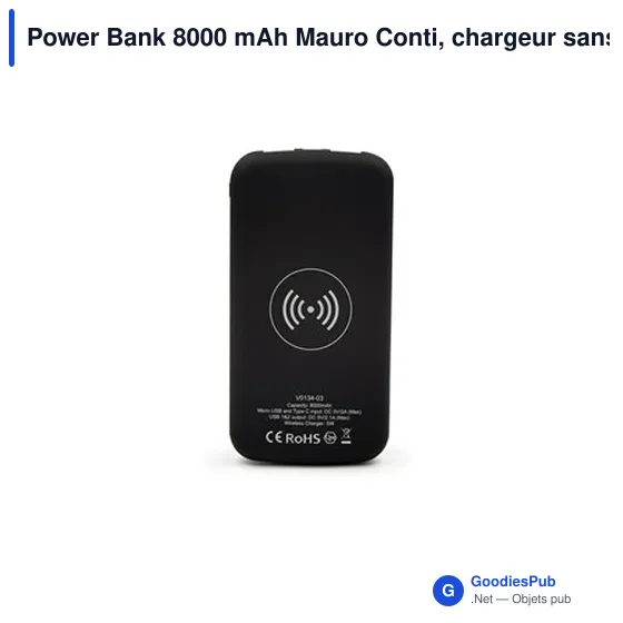 Power Bank personnalisable 8000 mAh avec logo - Mauro Conti - Image 8