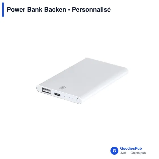 Batterie externe personnalisable Power Bank Backen avec logo - Image 1