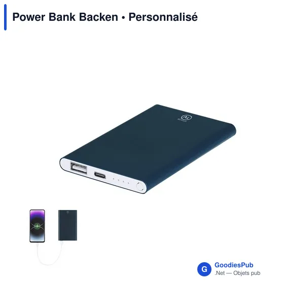 Batterie externe personnalisable Power Bank Backen avec logo - Image 8