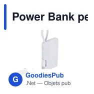 Power Bank personnalisable Brandin avec logo - Chargeur compact - Miniature 1