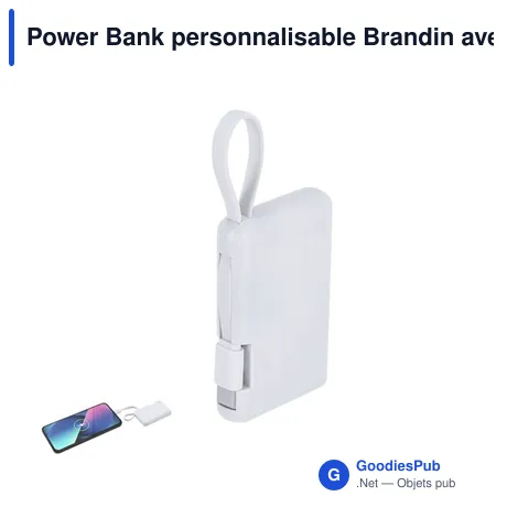 Power Bank personnalisable Brandin avec logo - Chargeur compact