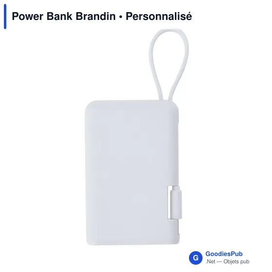 Power Bank personnalisable Brandin avec logo - Chargeur compact - Image 2