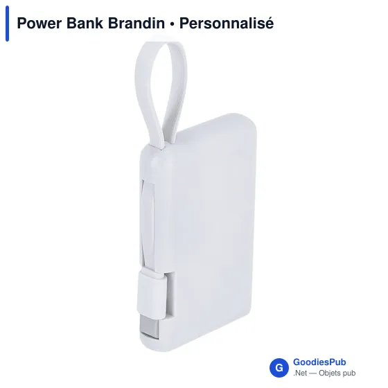 Power Bank personnalisable Brandin avec logo - Chargeur compact - Image 3