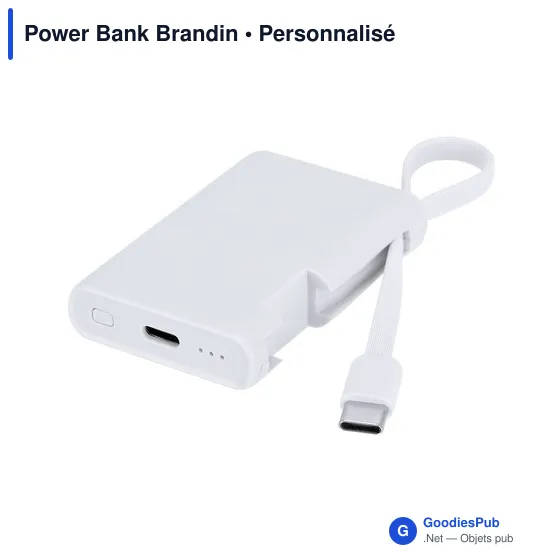 Power Bank personnalisable Brandin avec logo - Chargeur compact - Image 4