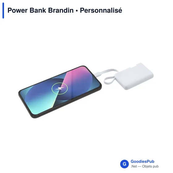 Power Bank personnalisable Brandin avec logo - Chargeur compact - Image 5
