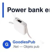 Power bank en ABS recyclé Jona - Miniature 2