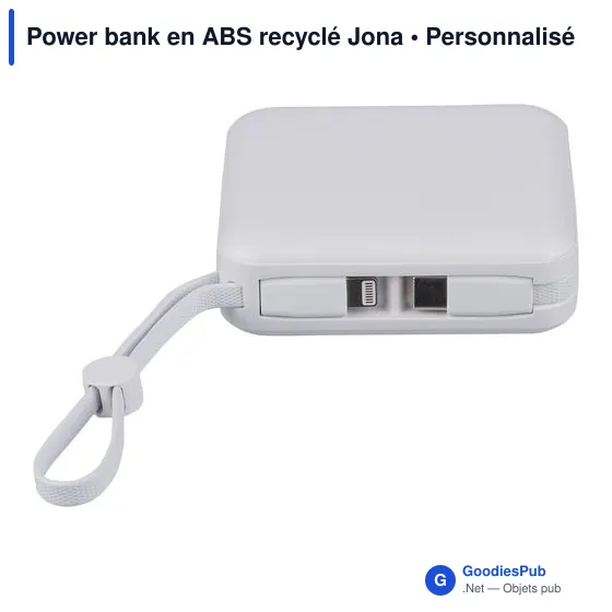 Power bank en ABS recyclé Jona - Image 26