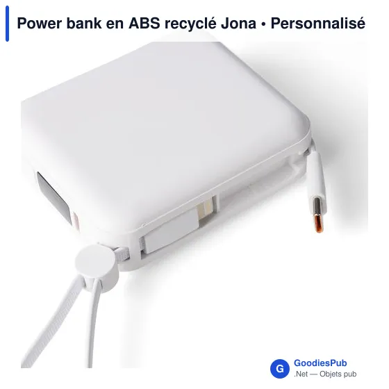 Power bank en ABS recyclé Jona - Image 7