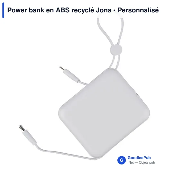 Power bank en ABS recyclé Jona - Image 10