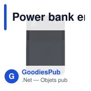Power bank en ABS recyclé Rayen - Miniature 1