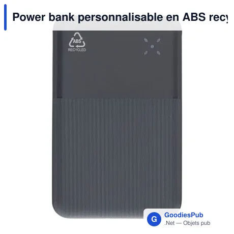 Power bank personnalisable en ABS recyclé avec logo - Rayen