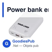 Power bank en ABS recyclé Rayen - Miniature 3