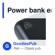 Power bank en ABS recyclé Rayen - Miniature 4