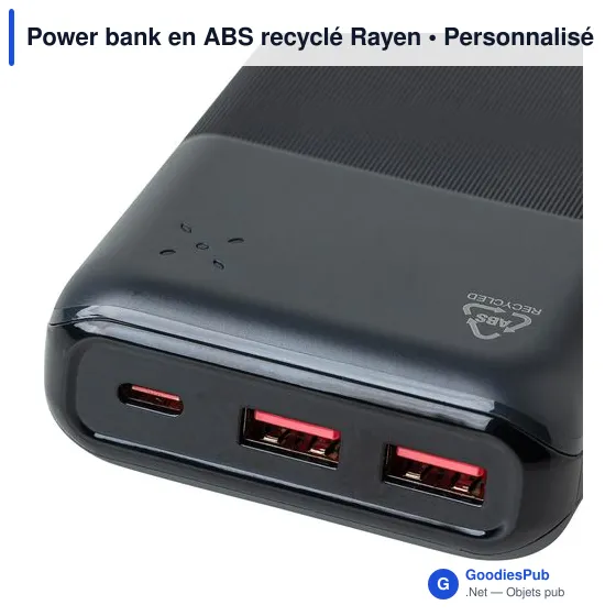Power bank en ABS recyclé Rayen - Image 6