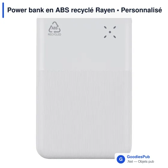Power bank en ABS recyclé Rayen - Image 8