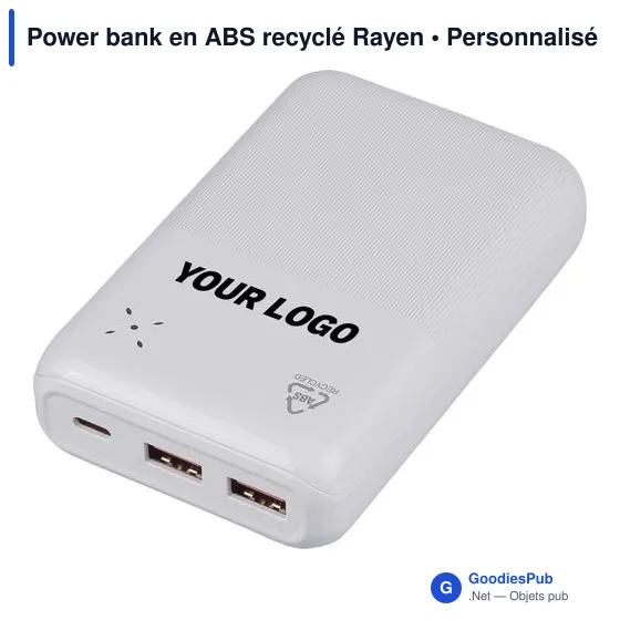 Power bank en ABS recyclé Rayen - Image 10
