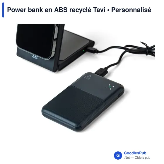 Power bank en ABS recyclé Tavi - Image 12