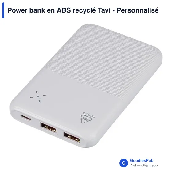 Power bank en ABS recyclé Tavi - Image 14