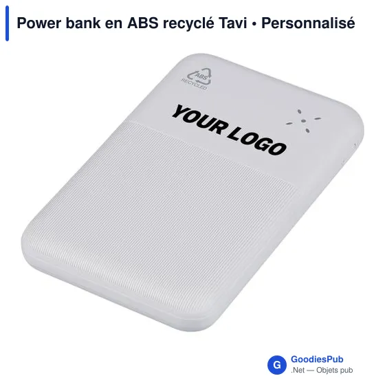Power bank en ABS recyclé Tavi - Image 4