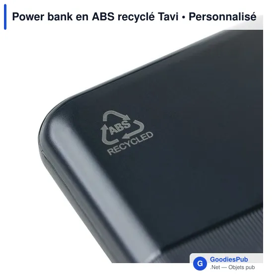 Power bank en ABS recyclé Tavi - Image 7