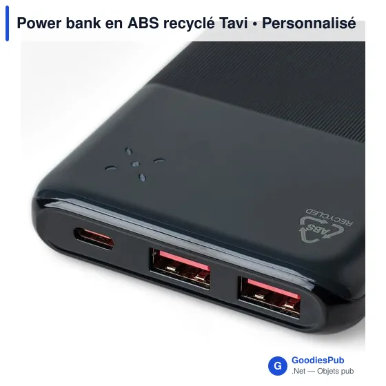 Power bank en ABS recyclé Tavi - Image 8