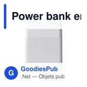 Power bank en ABS recyclé Tavi - Miniature 10