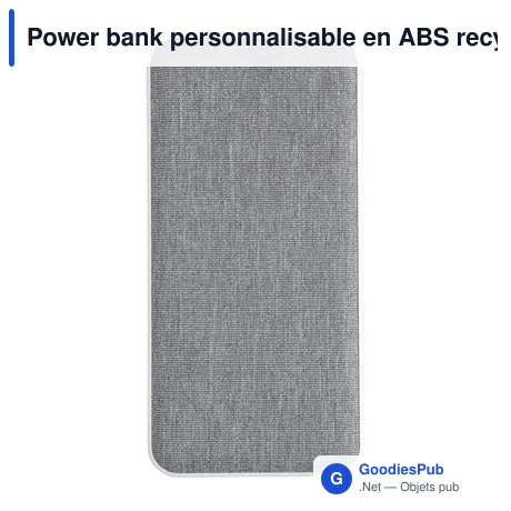 Power bank personnalisable en ABS recyclé Tovi avec logo