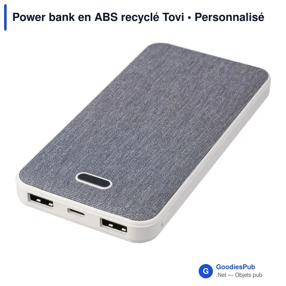 Power bank personnalisable en ABS recyclé Tovi avec logo - Image 2