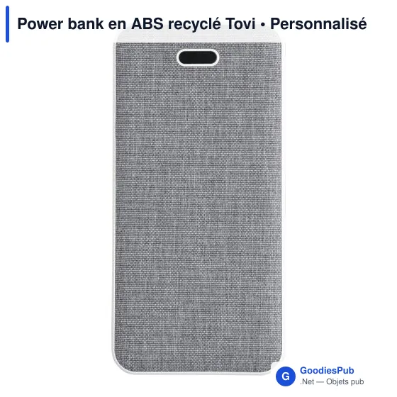 Power bank personnalisable en ABS recyclé Tovi avec logo - Image 4