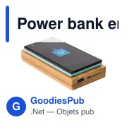 Power bank personnalisable en bambou 6 000mAh avec logo - Miniature 3