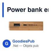 Power bank personnalisable en bambou 6 000mAh avec logo - Miniature 4