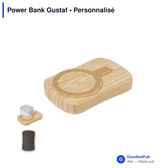 Power Bank personnalisable Gustaf avec logo pour entreprises - Image 1