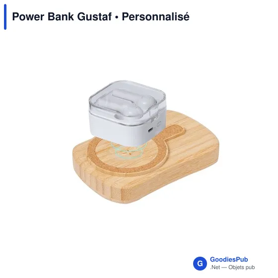 Power Bank personnalisable Gustaf avec logo pour entreprises - Image 3