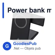Power bank magnétique sans fil 3 en 1 en ABS recyclé Valerio - Miniature 2