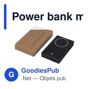 Power bank magnétique sans fil 3 en 1 en ABS recyclé Valerio - Miniature 11