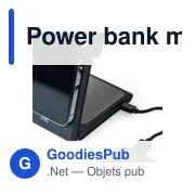 Power bank magnétique sans fil 3 en 1 en ABS recyclé Valerio - Miniature 12